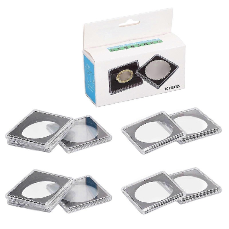 10PCS High Transparency Wear Resistant Environmental Acrylic Quadrate Coin Case for Coin Collection