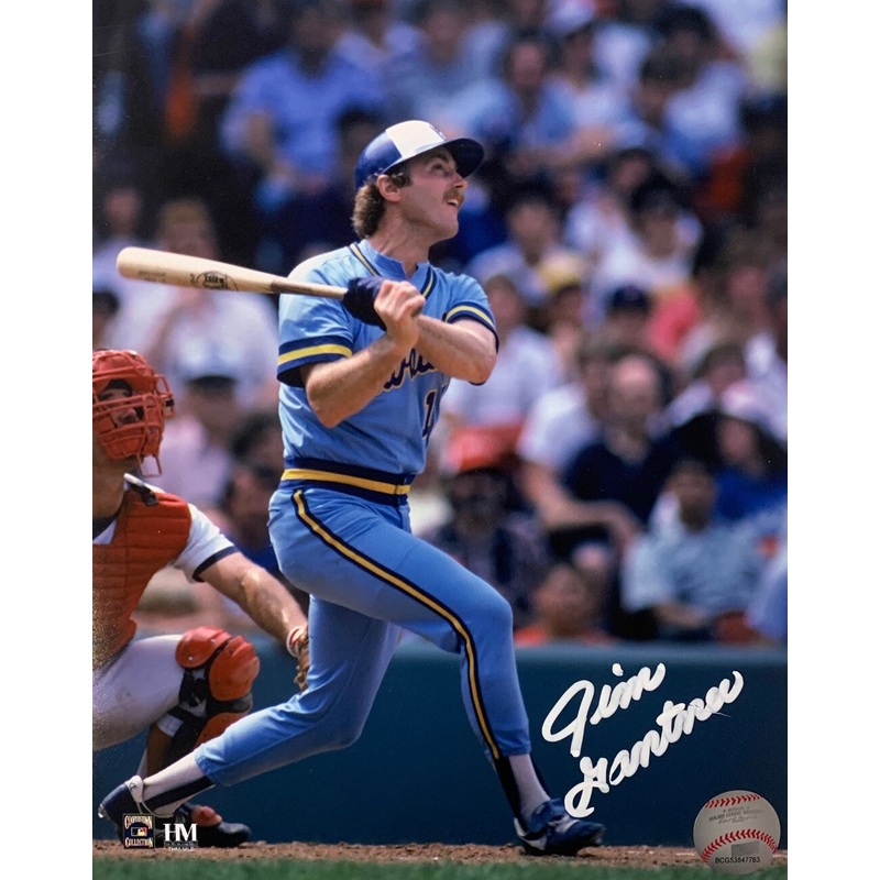 1976-92 Milwaukee Brewers AL Champion JIM GANTNER Signed 8×10 Photo #3 AUTO