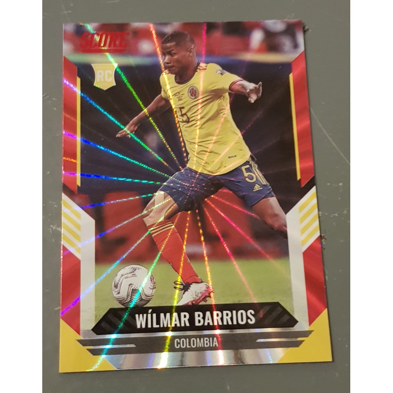 2021-22 Panini Score FIFA Wilmar Barrios #88 Red Laser Parallel Rookie Card