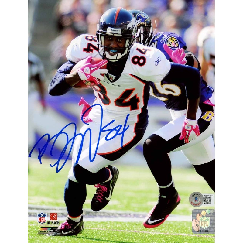 Brandon Lloyd Autographed/Signed Denver Broncos 8×10 Photo Beckett 50489