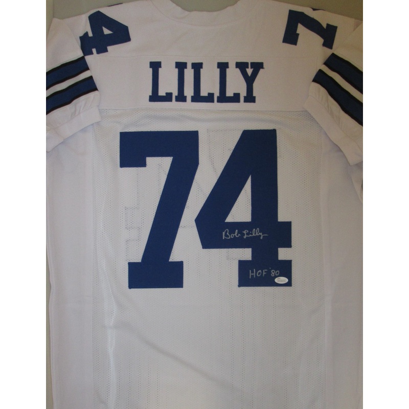 Cowboys Hall of Famer BOB LILLY Signed Custom Jersey AUTO – HOF ’80 – JSA!!