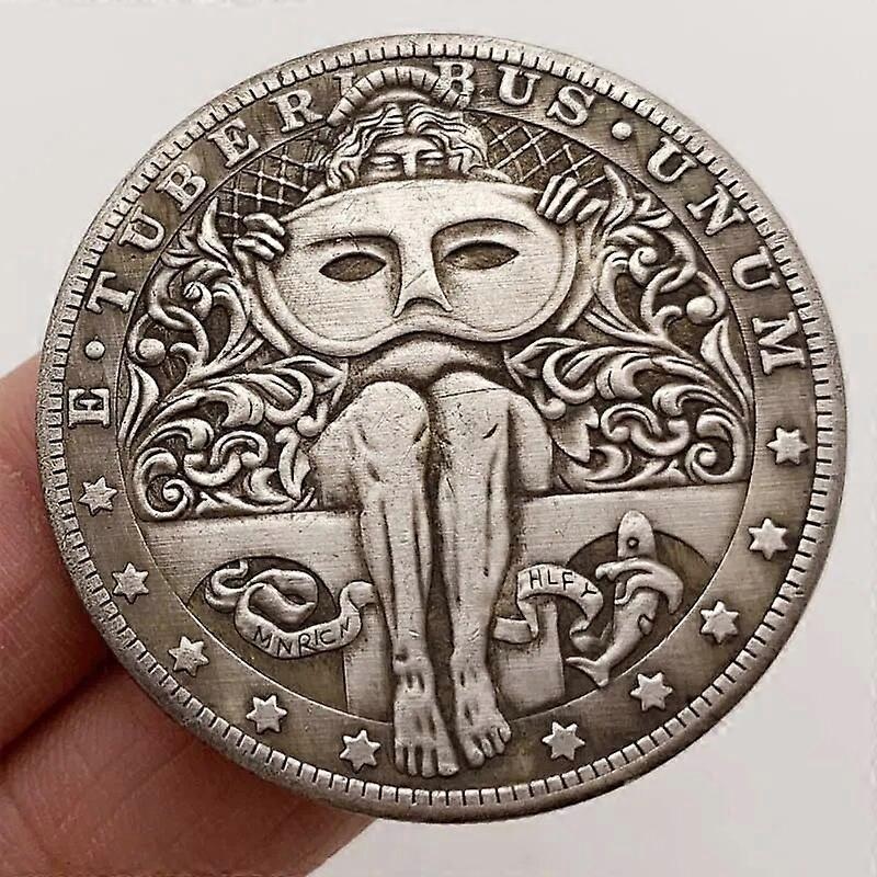 Retro Masked Girl Wanderer Collectible Coins Antique Exquisite Relief Collection Commemorative Coin Home Decoration Crafts Gifts