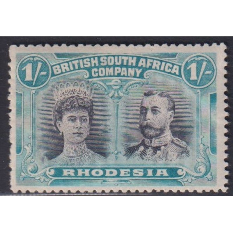 RHODESIA 1910 1/- DOUBLE HEAD FINE MINT SG 151  #1158