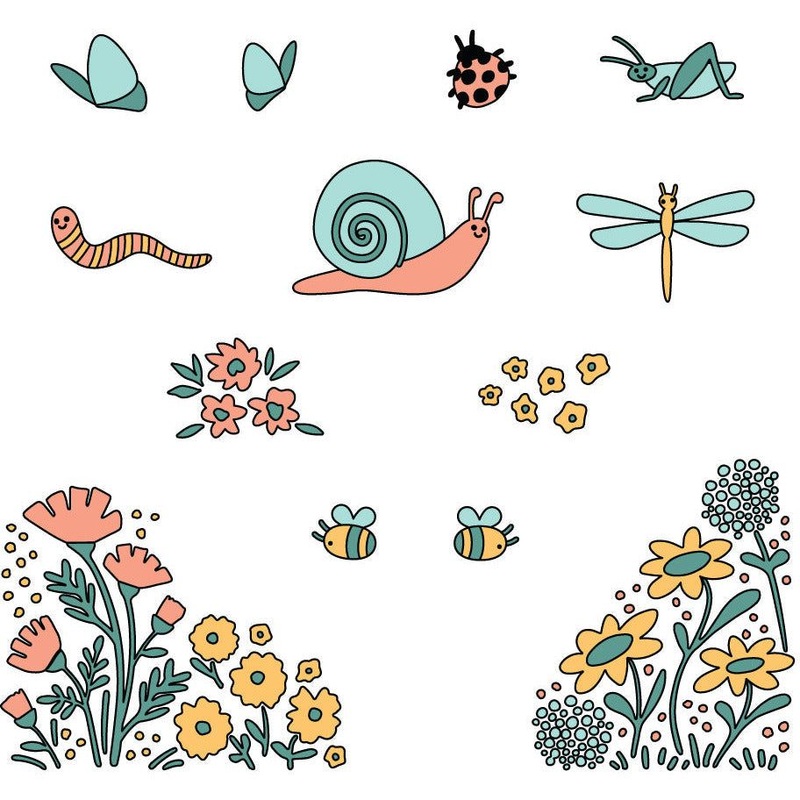 Spring Meadow – Set Of 4 – 6×6 Coordinating Stencils – Retiring