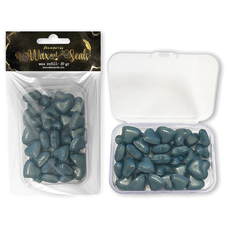 Stamperia Wax Refill Heart Shape Pearl Blue 20gr