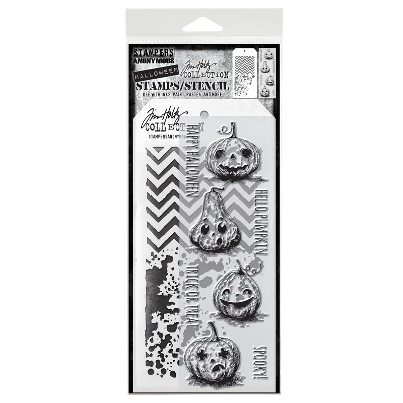 Stampers Anonymous Media #27 Tim Holtz Clear Stamp and Stencil