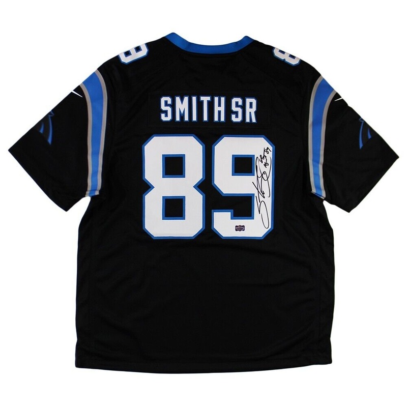 Steve Smith Sr Signed Carolina Panthers Mitchell & Ness Black XL NFL Jersey