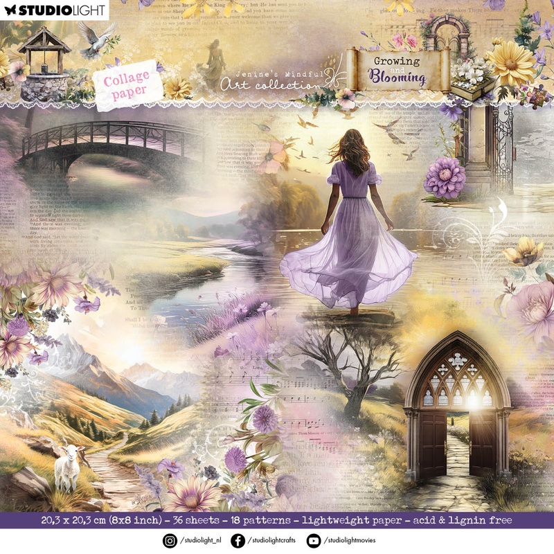 Studio Light Jenine’s Mindful Art – Growing & Blooming – Designer Paper Pad – Collage Paper