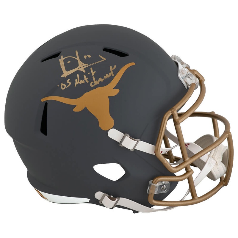 Vince Young Signed Texas SLATE Riddell Full Size Rep Helmet w/Champs – (SS COA)