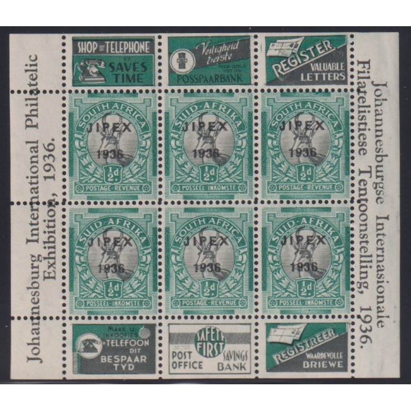 1936 1/2d JIPEX MIN SHEET #1