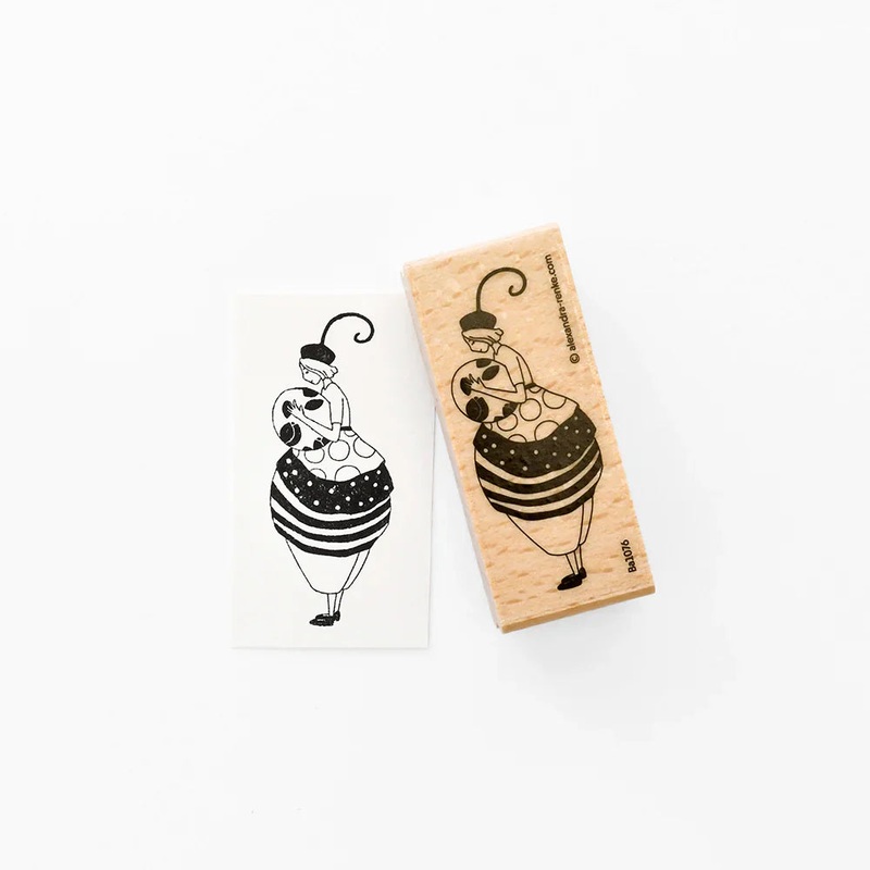 Alexandra Renke Wooden Stamp Figurines Child with Ball