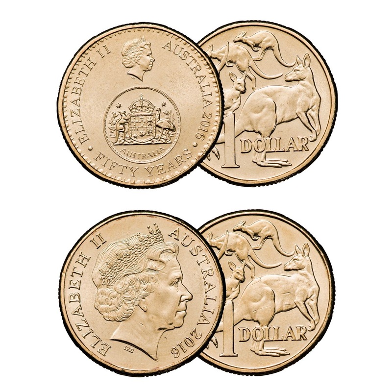 Australia 2016 $1 Roos & 50 Years of Decimal Currency Aluminium-Bronze Uncirculated Coin Pair