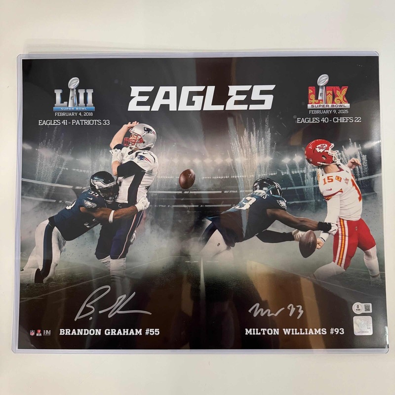 Autographed/Signed Brandon Graham & Milton Williams Eagles 16×20 Photo BAS COA