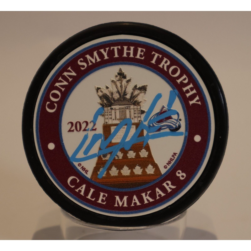 Cale Makar Authographed 2022 Conn Smythe Trophy Puck