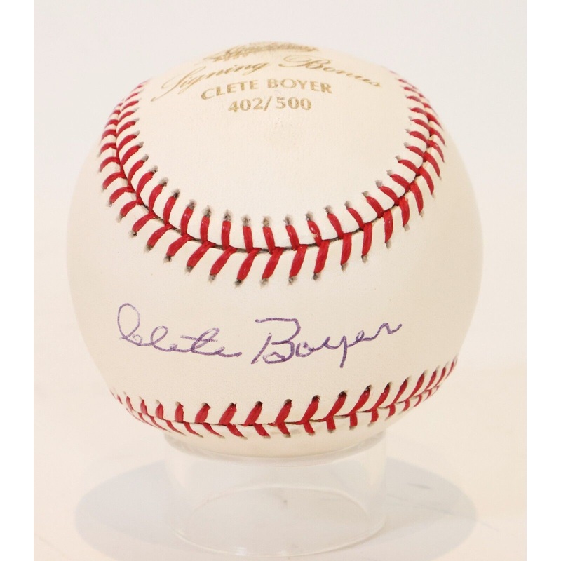Clete Boyer Autographed Official Major League Baseball JSA COA