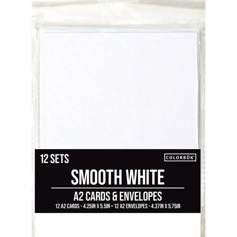 Colorbok A2 Cards W/Envelopes (4.375X5.75) 12/Pkg Smooth White