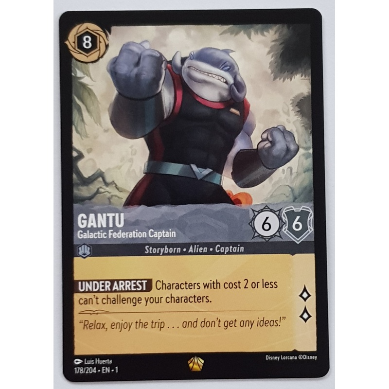 Disney Lorcana the First Chapter Gantu Galactic Federation Captain #178/204 Legendary Rare Trading Card
