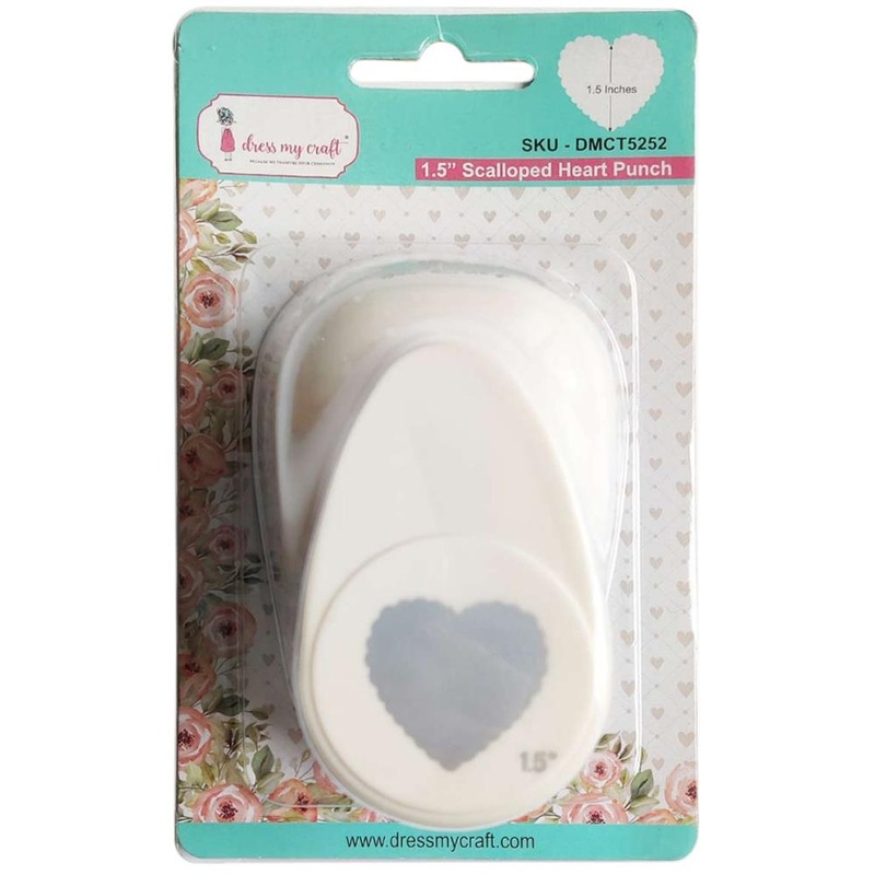 Dress My Craft Designer Punch Scalloped Heart 1.5