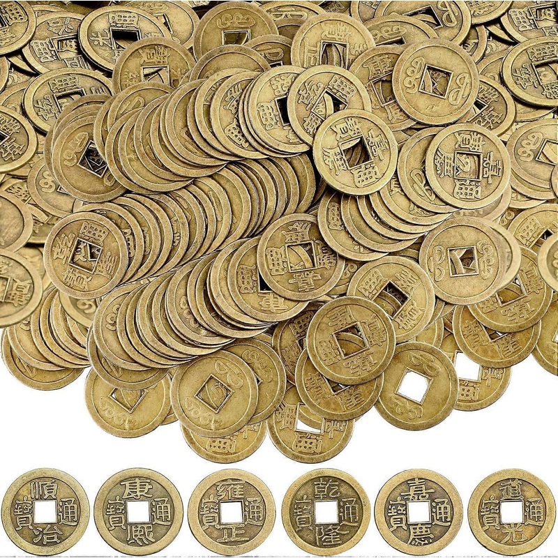 Dww-Feng Shui Pices Chinoises Pices de Monnaie de Fortune Ching Pices de Monnaie pour Sant et Richesse (100, 0,8 Pouce)