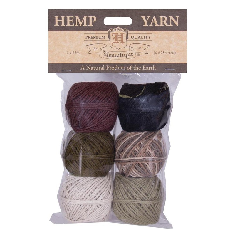 Hemptique Hemp Yarn Bon Bons 25m 6/Pkg Earth