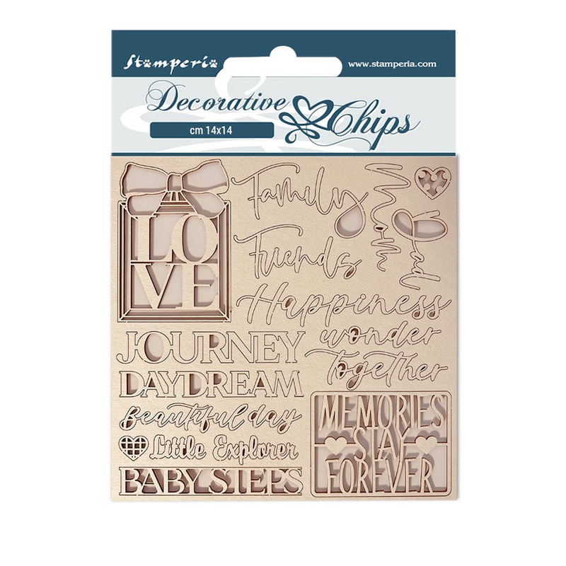 Stamperia 14×14 cm Decorative Chips DayDream Writings