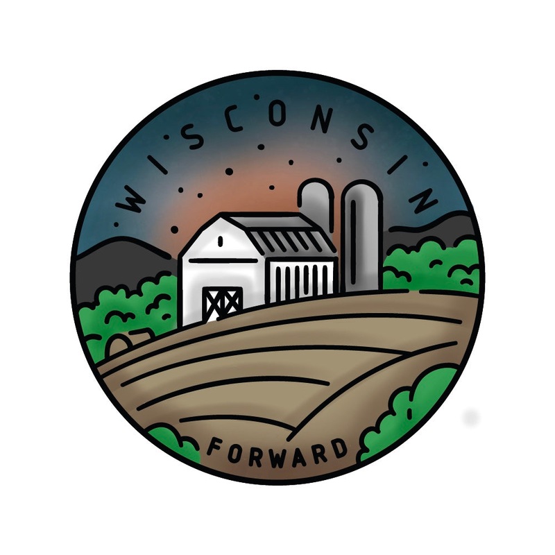 50 States Circles – 2×2 Stamp Set – Wisconsin