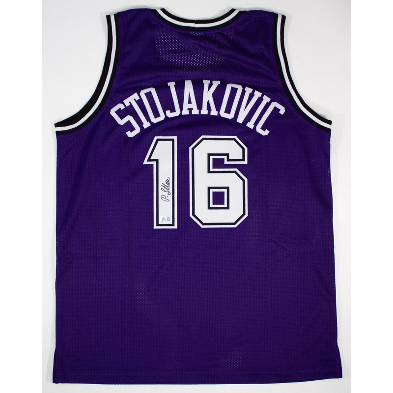 Peja Stojakovic Signed Sacramento Kings Jersey (Beckett) 3xNBA All Star