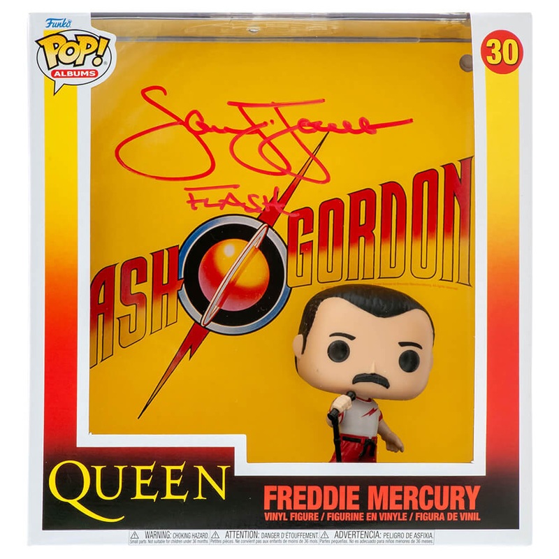 Sam J. Jones Signed Queen Flash Gordon Album Funko Pop #30 w/Flash -SCHWARTZ COA