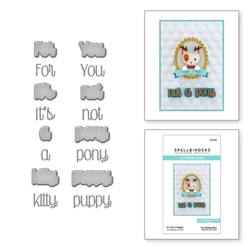 Spellbinders IT’S NOT A PUPPY ETCHED DIES FROM THE HOLIDAY CHEER ENCLOSED COLLECTION