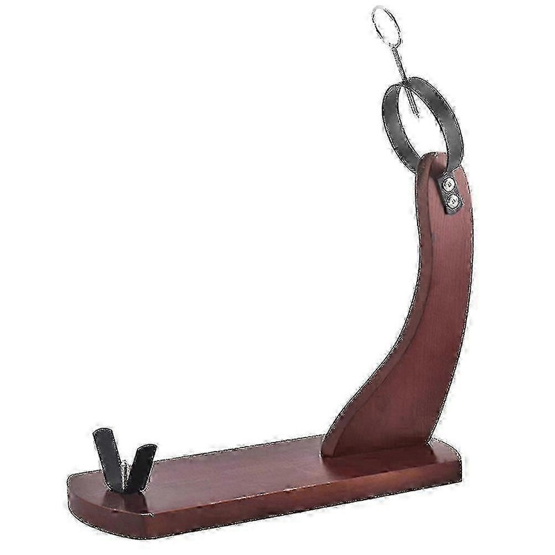 Stainless Steel Ham Stand with Wood Base – Spanish-Style Carving Rack for Stable Slicing & Display