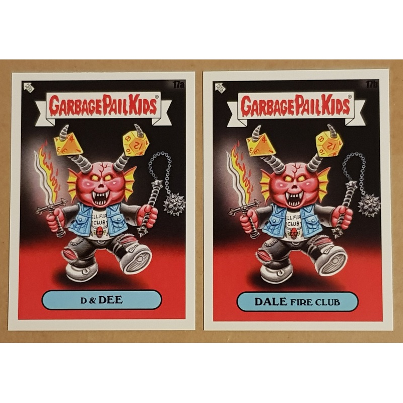 2024 Garbage Pail Kids Kids at Play D & Dee/Dale Fire Club #17a/b Base Trading Card Set