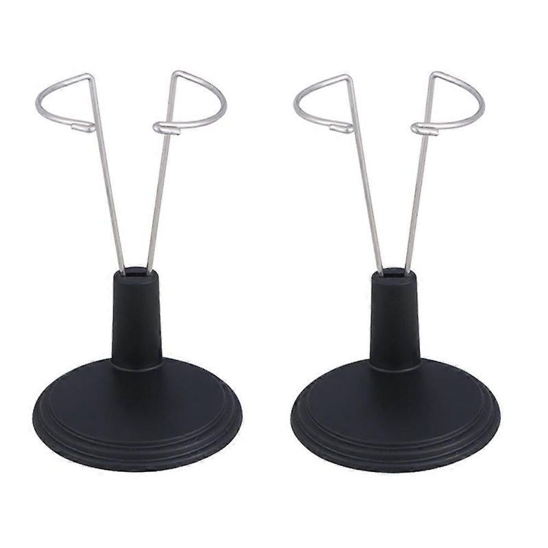2Pcs Creative Doll Bracket Support Portable Toy Stand Fashion Doll Storage Rack Display Rack for Home Store (Black Rack for 25cm Doll)