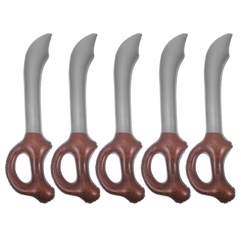 5pcs Inflatable Pirate Swords Stage Performance Prop Blow Up Pirate Swords for Kids