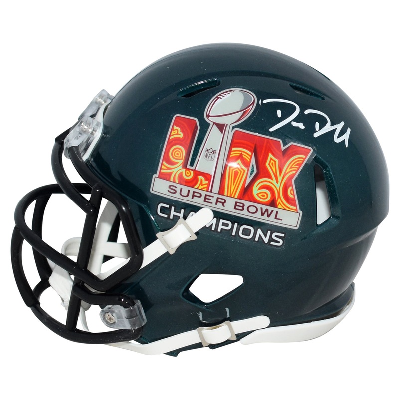 BIG DOM DISANDRO SIGNED PHILADELPHIA EAGLES SUPER BOWL LIX 59 MINI HELMET BAS