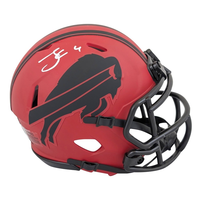 Bills James Cook Authentic Signed Alternate Rave Speed Mini Helmet BAS Witnessed