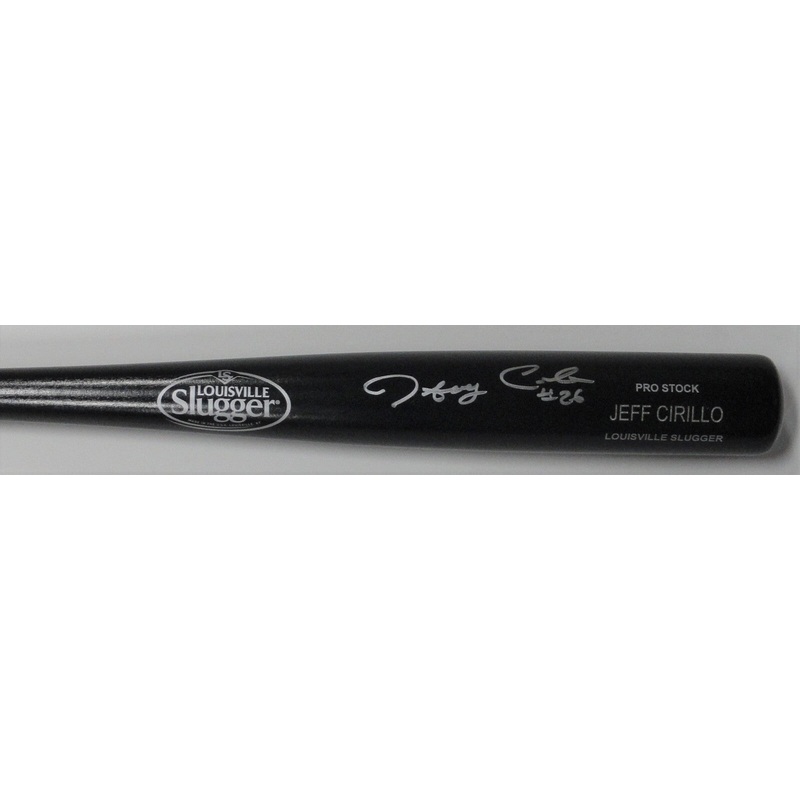 Brewers JEFF CIRILLO Signed Louisville Slugger Name Engraved Black Bat AUTO JSA