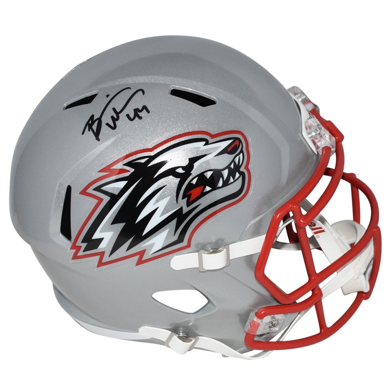BRIAN URLACHER AUTOGRAPHED NEW MEXICO LOBOS FULL SIZE SPEED HELMET BECKETT