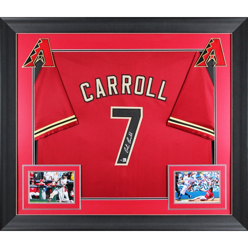 D-Backs Corbin Carroll Authentic Signed Red Pro Style Framed Jersey BAS #R80160