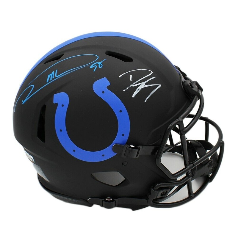 Dwight Freeney & Robert Mathis Signed Colts Speed Authentic Eclipse NFL Helmet