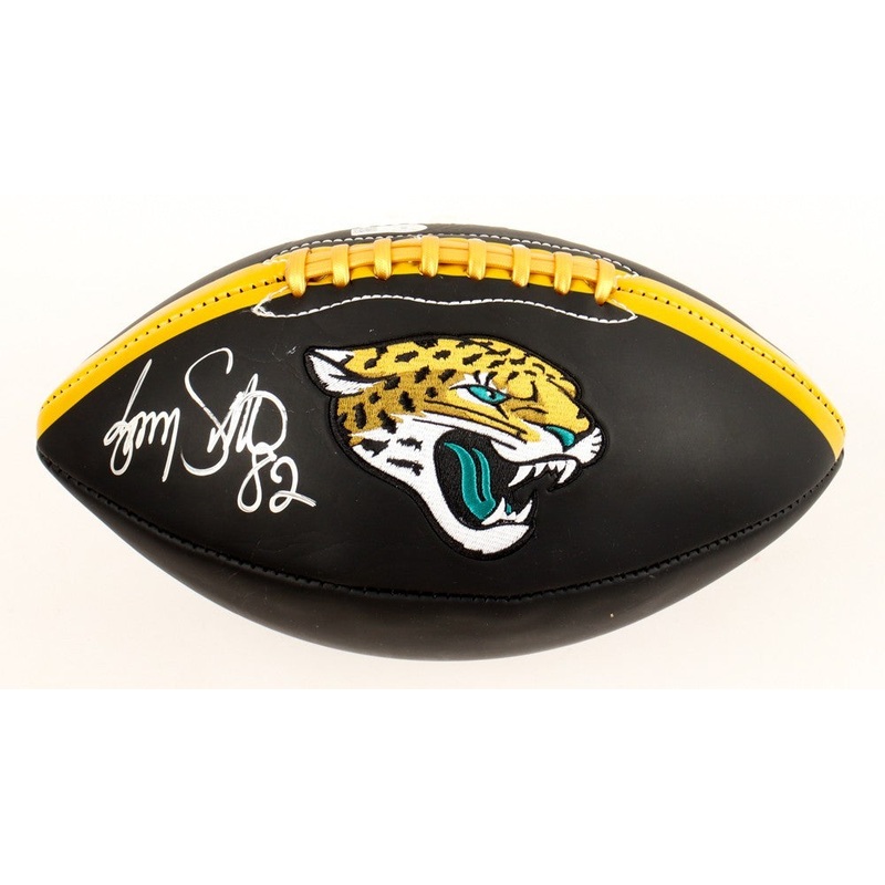 Jimmy Smith Signed Jacksonville Jaguars Logo Football (Beckett) 5xPro Bowl W.R.