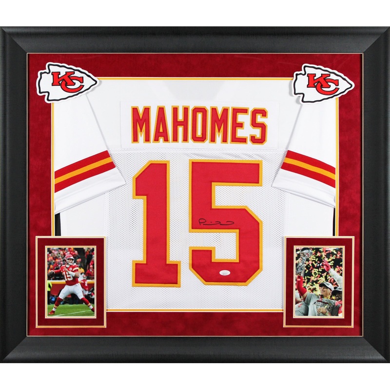 Patrick Mahomes Authentic Signed White Pro Style Framed Jersey Autographed JSA