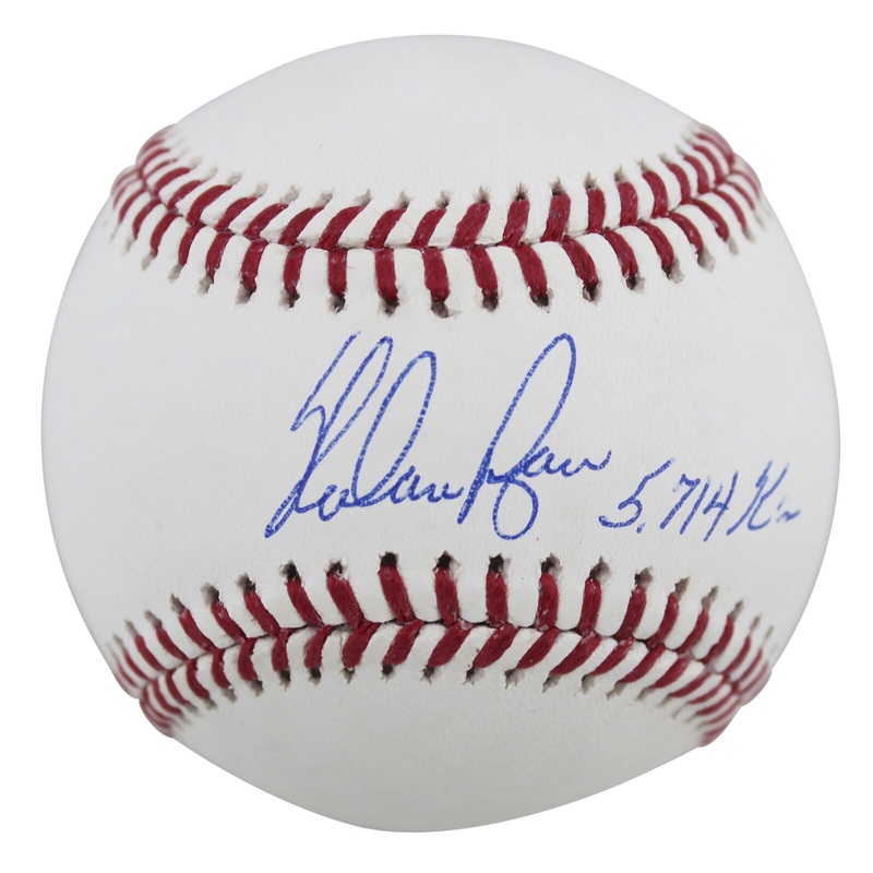 Rangers Nolan Ryan 5,714 K’s Authentic Signed Manfred Oml Baseball BAS