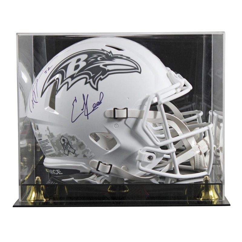 Ravens Ray Lewis & Ed Reed Signed STS III F/S Speed Proline Helmet W/ Case BAS W