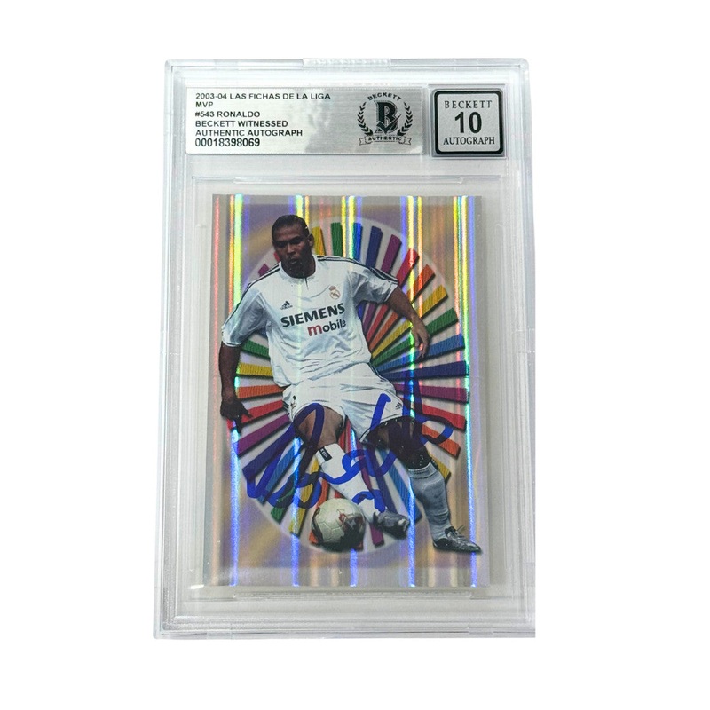 Ronaldo Nazario Signed 2003-04 Las Fichas De La Liga MVP #543 – Beckett Witness