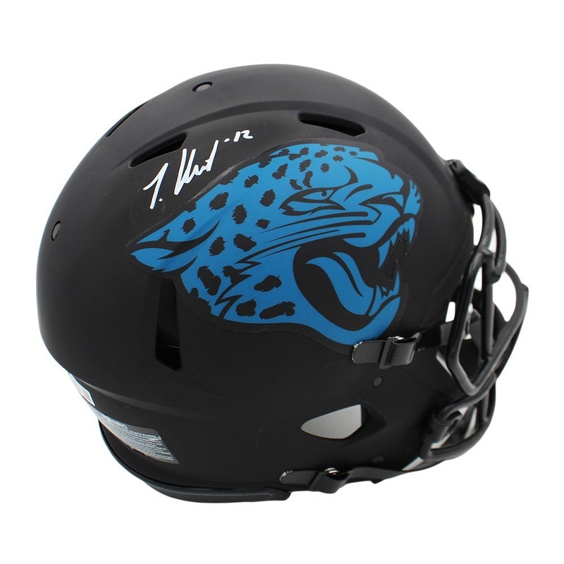 Travis Hunter Signed Jacksonville Jaguars Speed Authentic Eclipse NFL Helmet