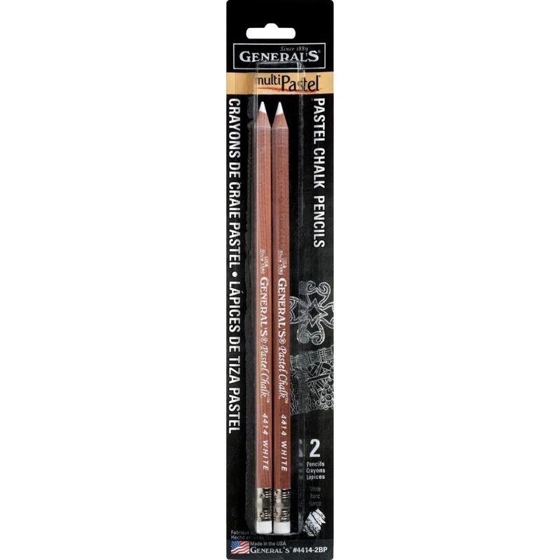 General Pencil MultiPastel  Chalk Pencils 2/Pkg White