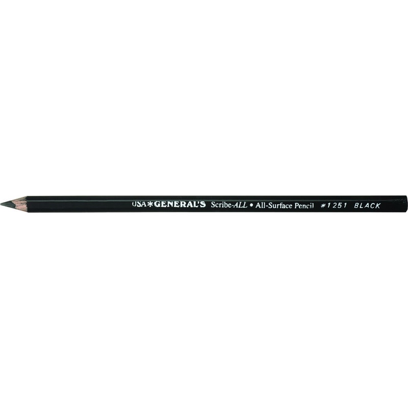 General’s Scribe-ALL All-Surface Pencil, Black