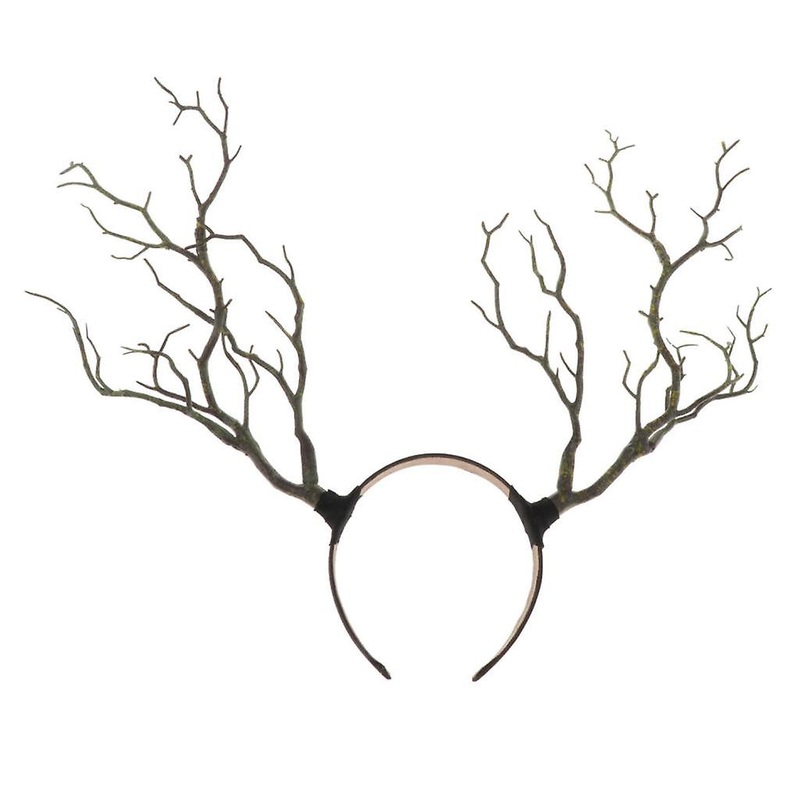 Gothic Antlers Deer Horns Hair Hoop Headband Cosplay Headdress Xmas Blue