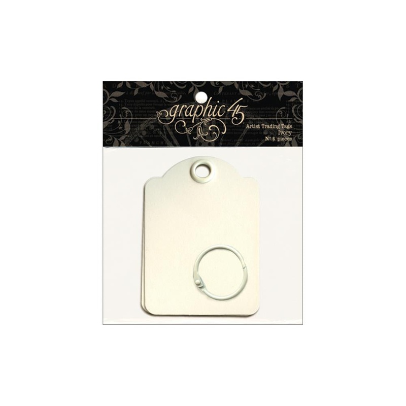 Graphic 45 Staples Artist Trading Tag Album 3.5X2.5 Ivory