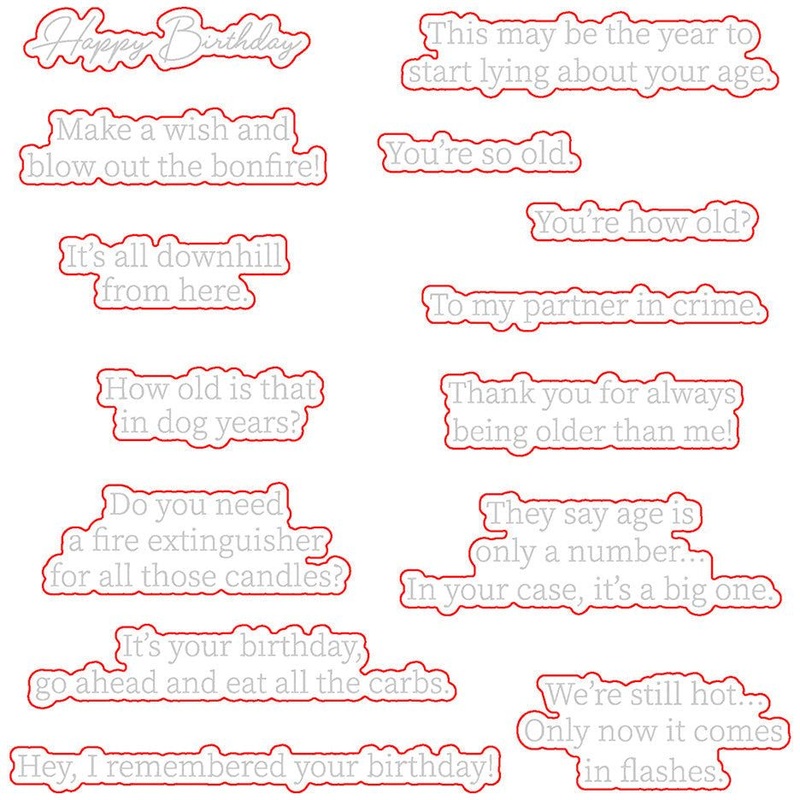 Inside: Snarky Birthday Sentiments – Honey Cuts